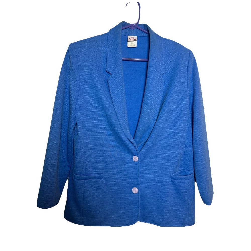 Vintage Graff Californiawear Women's Light Blue Blazer Jacket Size‎ 10 USA